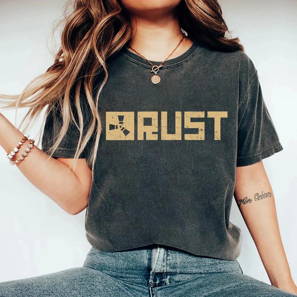 Rost Videospiel T-Shirt Unisex Abgenutztes Logo Survival Kleidung T-Shirt Kleidung Grafik Kurzarmshirt Unisex Damen Ganzjahres