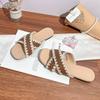 Grape mother summer new woven cross-strap one-word slippers women's wear high-end shopping temperament sandals women