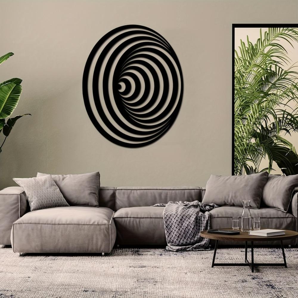 Vintage Metal Wall Art Spiral Swirl Design Black Iron Sculpture Home Decor Living Room Bedroom Decoration Elegant Farmhouse Hanging Ornament Gift
