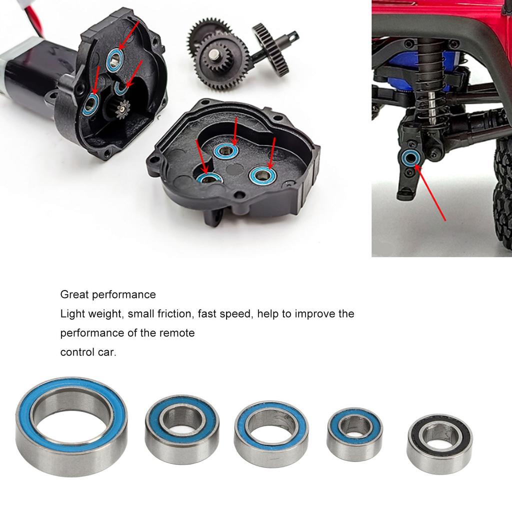 22 SZT. Zestaw Łożysk RC Łożyska Kulkowe Ze Stali Nierdzewnej Akcesoria do Samochodu RC Crawler Traxxas TRX4M 1/18 Części do Ulepszeń