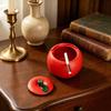 Simulated Fruit Ashtray with Lid Heat-resistant Resin Persimmon Ash Holder Ornament Home Office Outdoor Decorative Ash
