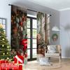2pcs 2D flat printing Christmas Curtain Vintage red car Christmas tree 100% Polyester Without Electricity Versatile for Po