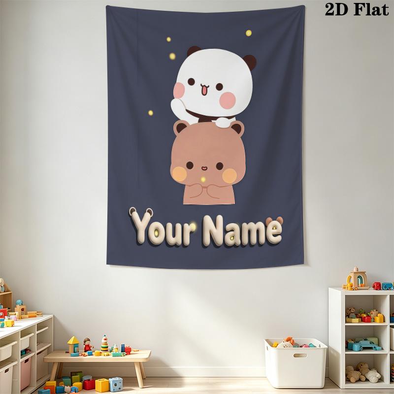 PeacHE Goma Custom Name Wall Tapestry Aesthetic Wall Hanging Printed Fabric Blanket Decorative Tapestries for Bedroom Living Room Home Decor
