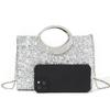 Women's Glitter Top Handle Handbags,Evening Clutches Purse with Chain Shoulder Bag for Party Prom Wedding Cocktail Club