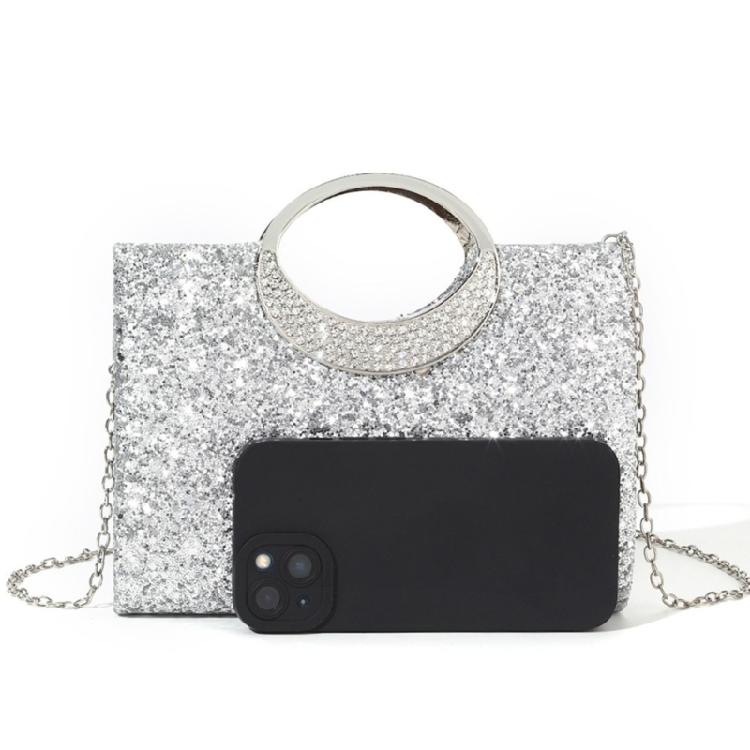 Women's Glitter Top Handle Handbags,Evening Clutches Purse with Chain Shoulder Bag for Party Prom Wedding Cocktail Club