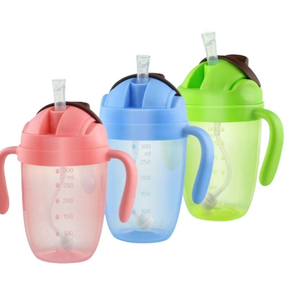 

Flip Lid Infants Water Bottle with Double Handle Baby Drinking Cup Children Learning Cup Children розовый