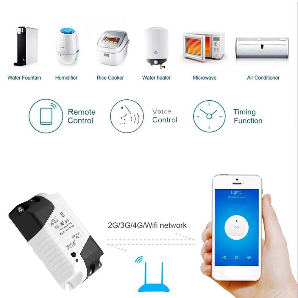 90 250V WiFi Smart Home Breaker Switch Module Voice APP Remote Control for Google Home Alexa