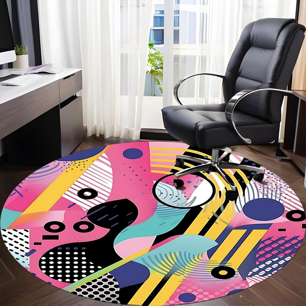 1pc Abstract Art Print Chair Carpet for Office Non Slip, Lightweight, Machine Washable Rug for Office Holiday Decor