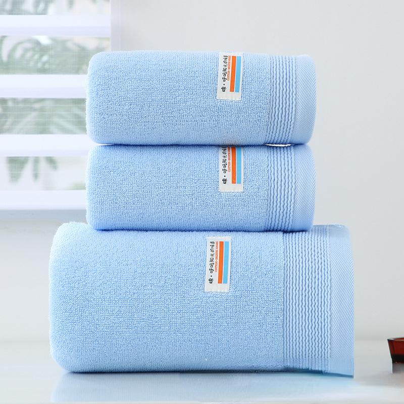 

Комплект из 3 банных полотенец, индивидуально упакованный комплект банных полотенец, чистое хлопковое полотенце класса А, большое банное полотенце, впитывающее, утолщенное, из хлопка 70x140cm&3pcs синий
