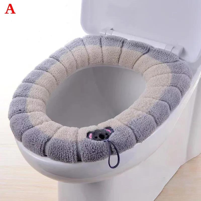 1Pc Bathroom Toilet Seat Cover Soft Warmer Washable Mat Cover Pad Cushion Seat Case Toilet Lid Cover Accessories Bath Home