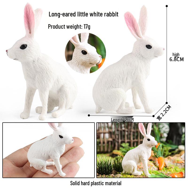 Children s Cognitive Animal Model Toy: White Rabbit Cake Decoration & Easter Gift