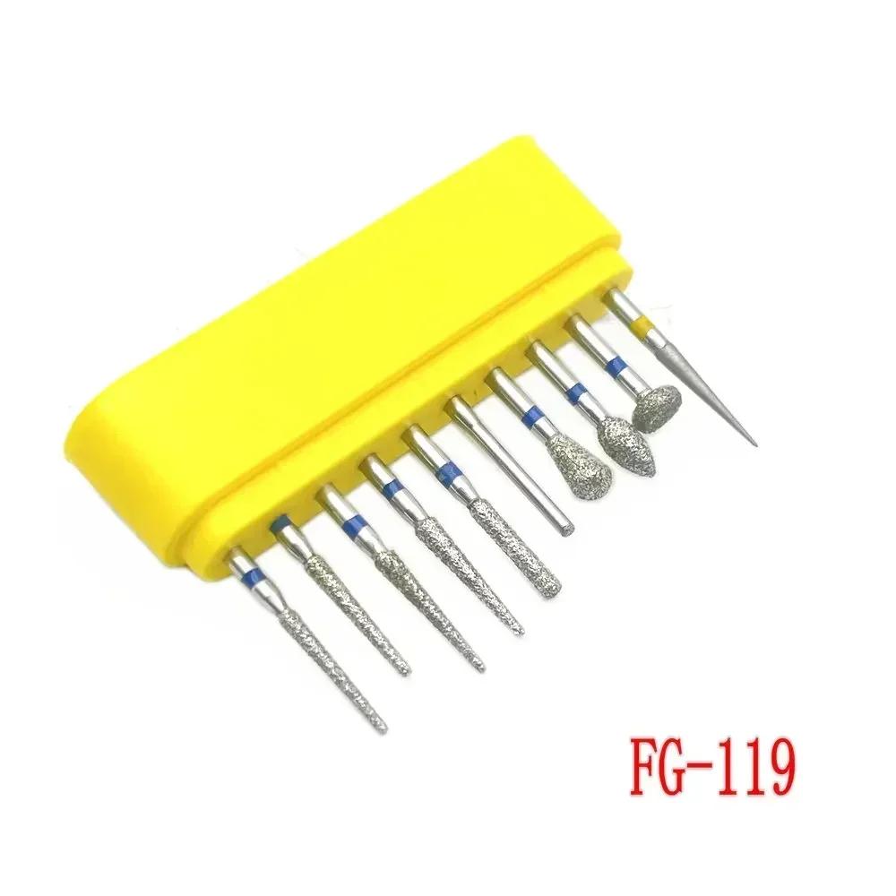 10pcs/box Dental Diamond Burs Drill FG Diamond 1.6mm Shank for High Speed Handpiece Burs