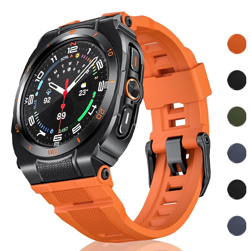 Sport Silicone Strap+Metal Case for Samsung Galaxy Watch Ultra 2025 47mm Bracelet Correa for Galaxy Watch 7 Ultra 2 Accessories