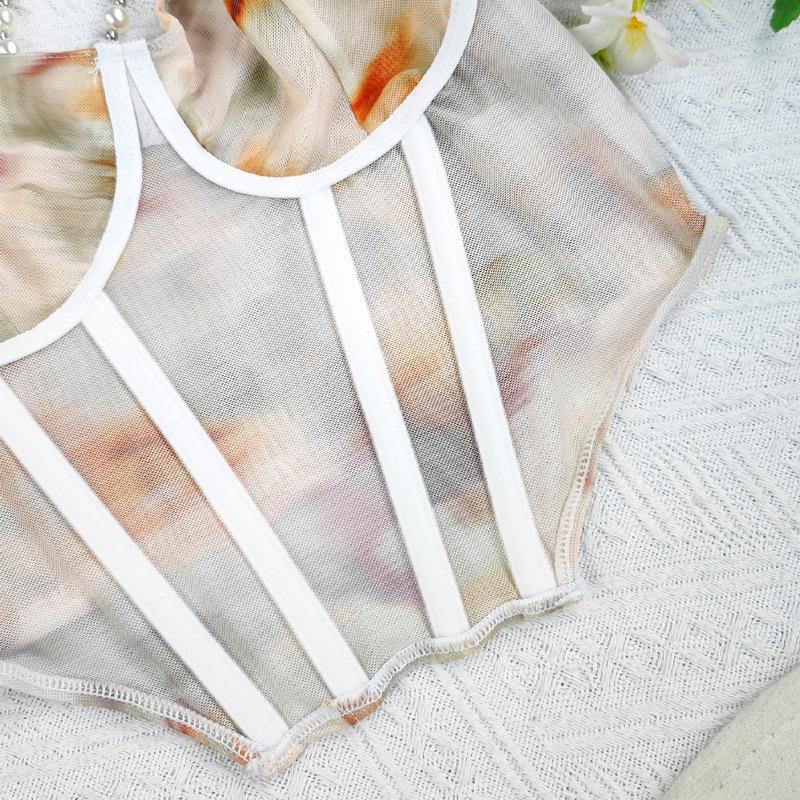 Ladies' Summer Sexy Corset Fashionable Printed Camisole Vest Summer Women's Streetwear Women's Tank Tops