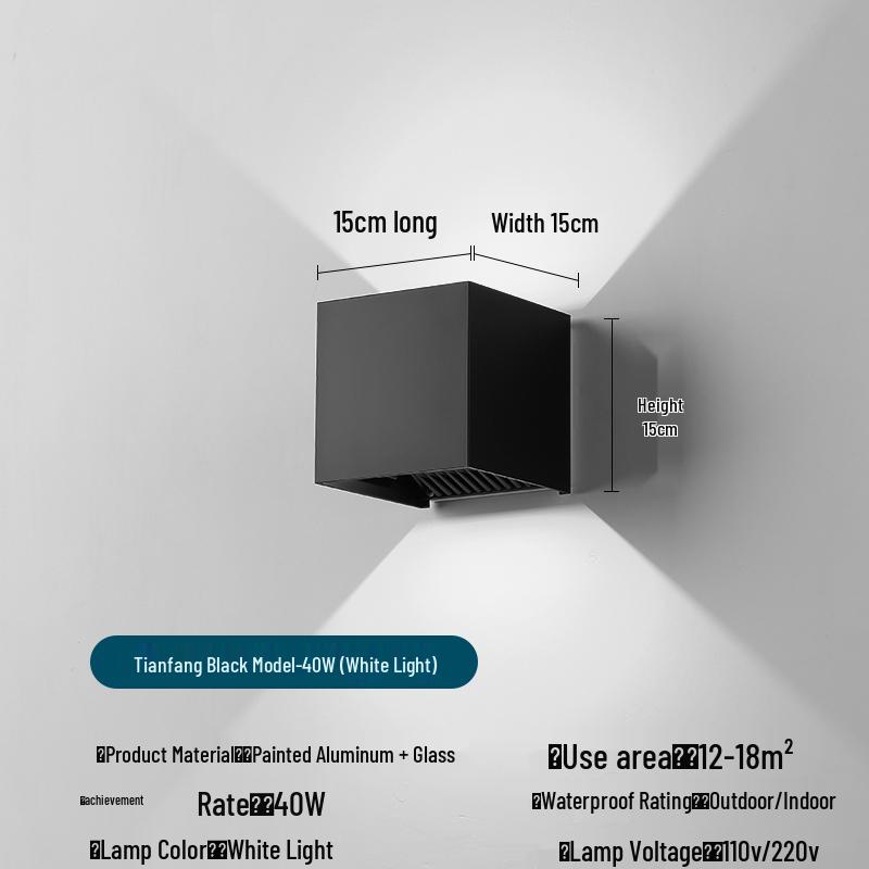 Waterproof LED Outdoor Double Head Wall Light, Super Bright for Villas, Courtyards, and Balconies.