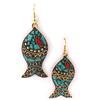 Les Trésors De Lily [J9013] - 'Altaï' Green Red Designer Earrings