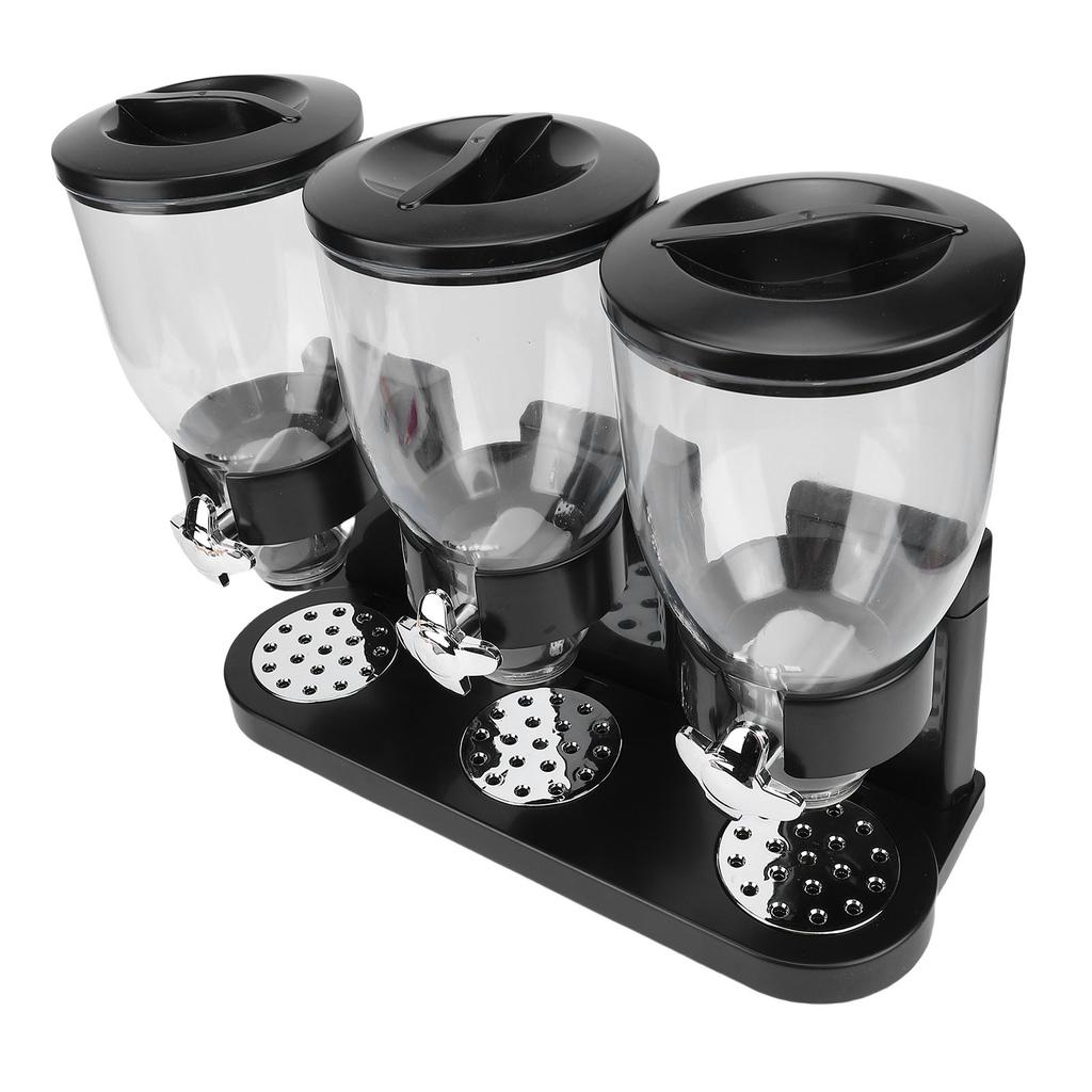 Triple Food Dispenser Multifunctional Compact Countertop Cereal Storage Container Dispenser for Home