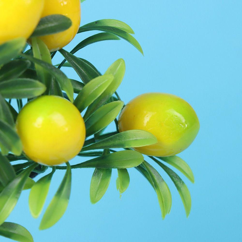 Plastic Simulation Lemon Tree Realistic Orange Tree Bonsai Artificial Fruit Plant Potted  Garden