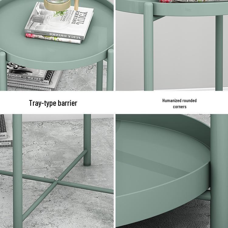 Nordic Round Coffee Table: Modern, Compact Side Table for Living Room or Bedroom.