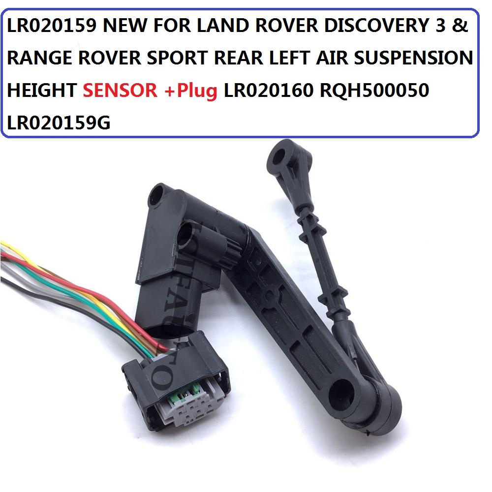 

LR020159 Rear Left Air Suspension Height Sensor + Pigtail Connector for Discovery 04-09 Range Rover Sport LR020159G, LR020160 Sensor-Connector