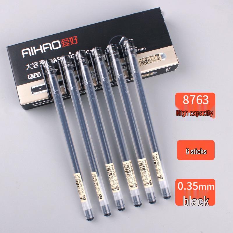 Student Use Ballpoint Pen - 0.35mm Water-Based Black, Red, Blue-Black Ink, Large Capacity