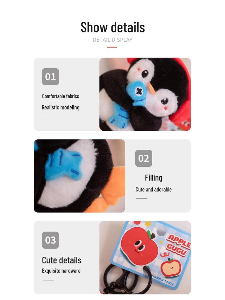 Adorable Penguin Keychain Plush Doll for Backpack or Bag