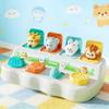 Baby toy interactive pop-up switch box in white and green, hide-and-seek mechanism box for developing baby's memory and logical thinking skills,