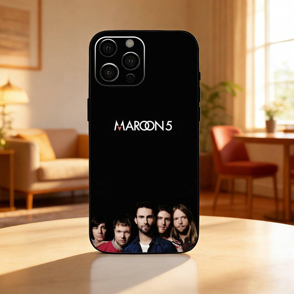 M-Maroon 5 Band A-Adam Levine Phone Case For iPhone17,16,15,14,13,12 Plus,Max Soft Silicone Black Cover
