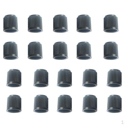 20 Piezas Tapones de Válvula de Neumático de Rueda de Plástico para Auto, Motocicleta, Camión Negro