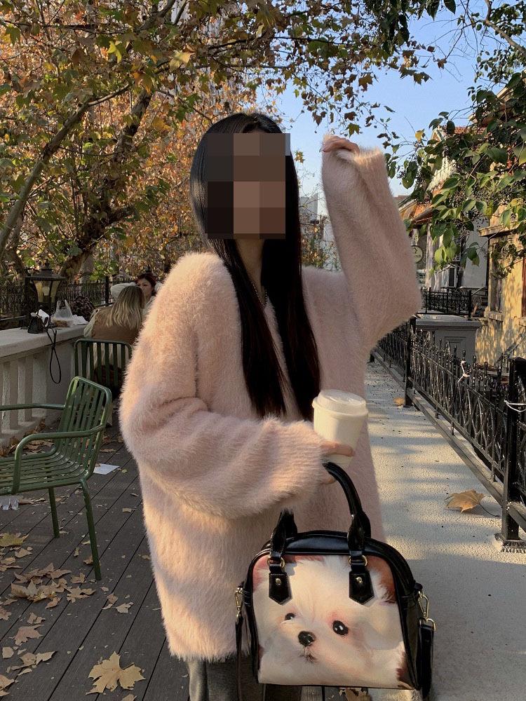 Damen Herbst Schulterfreier V-Ausschnitt Pullover – Sanft, Locker, Langärmiges Weißes Strickoberteil