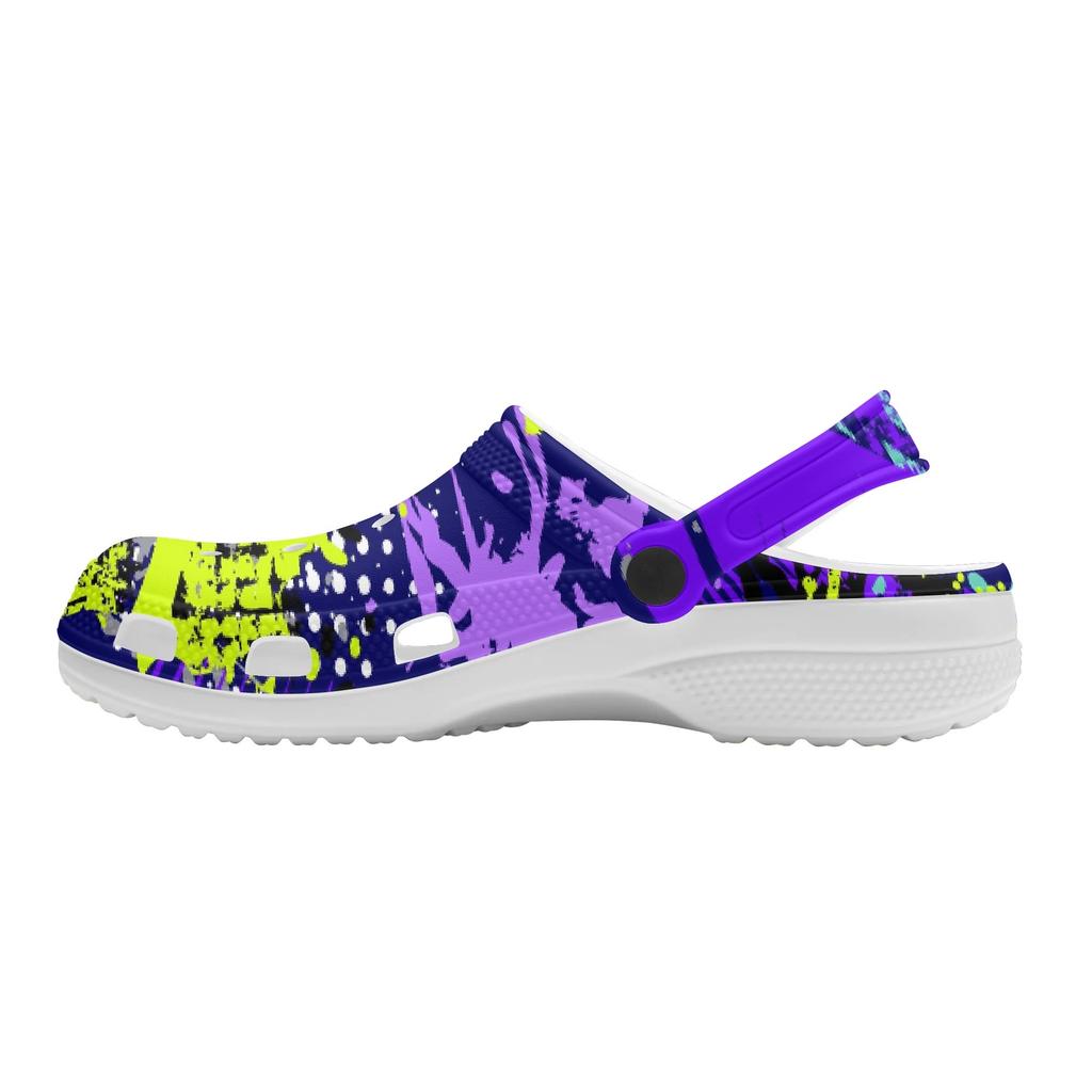 Women Men Printed EVA Clogs Lightweight Breathable Garden Shoes Slip On Beach Pool Bathroom Home Casual Sandals Indoor Wear