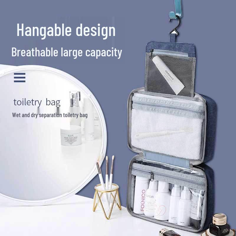 Men's Waterproof Travel Wash & Makeup Bag - Foldable & Portable for Daily Storage