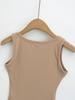 2024 Spring/Summer U-Neck Slim Fit Sleeveless Tank Top: Women's Solid Color Bodycon Camisole