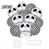 Table Decoration Supplies 12PCS Halloween Skull Balloon Set, Aluminum Foil Balloons, Black And White Reusable Mylar Balloons Striped Realistic