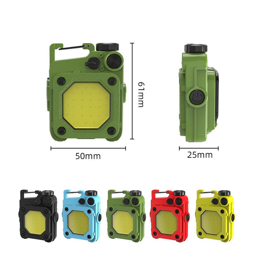 New Outdoor Dual Light Source Mini Keychain Light USB Charging Portable Emergency Night Light with Magnetic Work Light