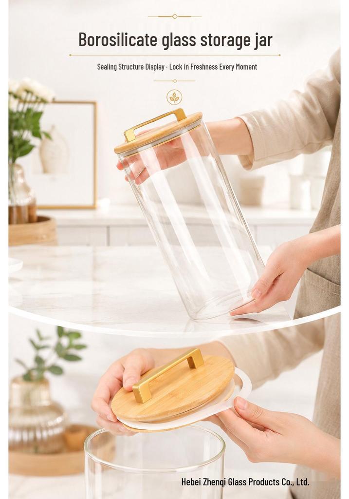Moisture-Proof Glass Storage Jar for Grains, Cereal & Tea - Transparent, Sealed.