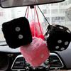 Plush Retro Dice with Dots - Car Mirror Hanging Ornament for Christmas & Halloween