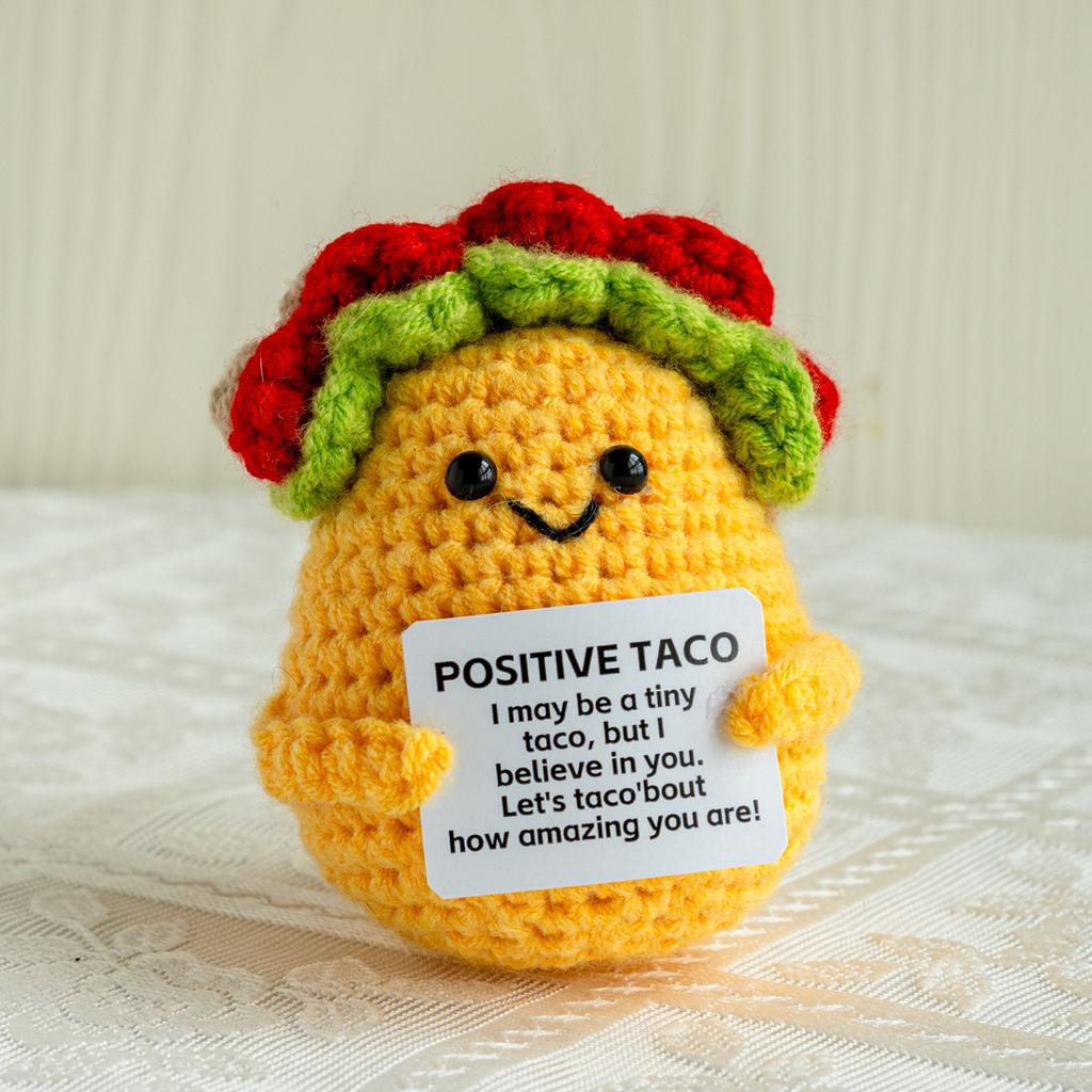 Vtipná háčkovaná panenka žraloka s pozitivní energií s přáním Domácí dekorace do pokoje Ručně pletená květinová ozdoba Včelka Vánoční dárky