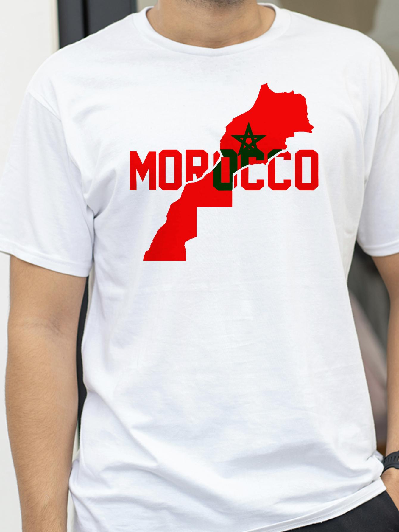 Morocco Flag Graphic T Shirts Men Short Sleeve Moroccan Tshirt Casual Printed Graphic T Shirt Summer Clothes Streetwear T Shirt S разноцветный