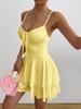 2026 European & American Sleeveless Sexy Slimming Spaghetti Strap Summer Dress for Women - Solid Color Beach Style