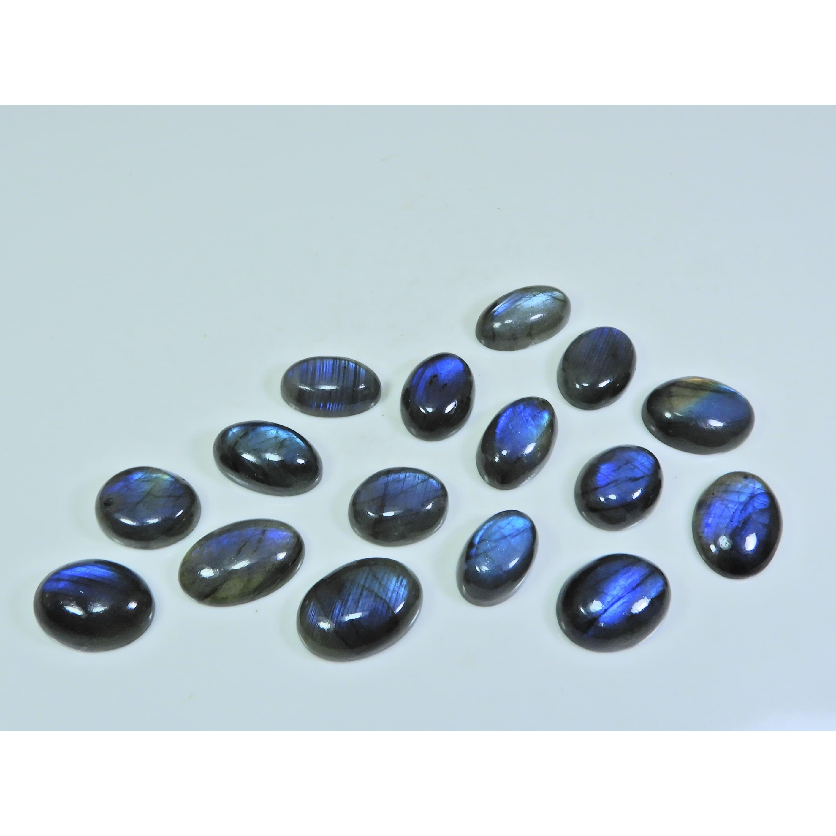 

10X15-13X19MM Natural Blue Labradorite Oval Cabochon Gemstone 16Pcs Lot SY-352