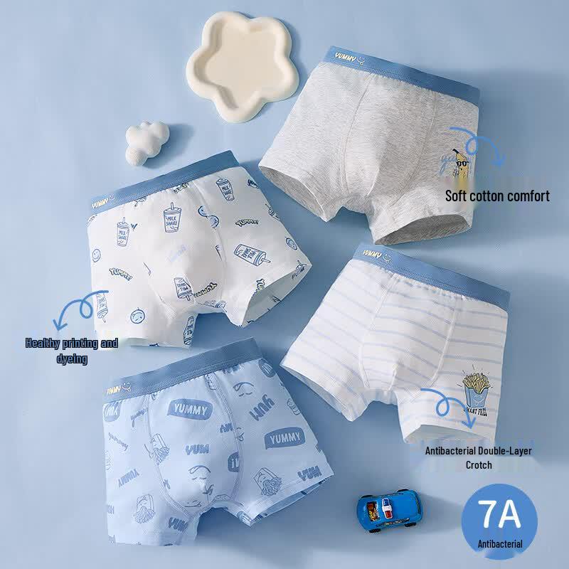 Maoren Boys' Antibacterial Cotton Boxer Briefs