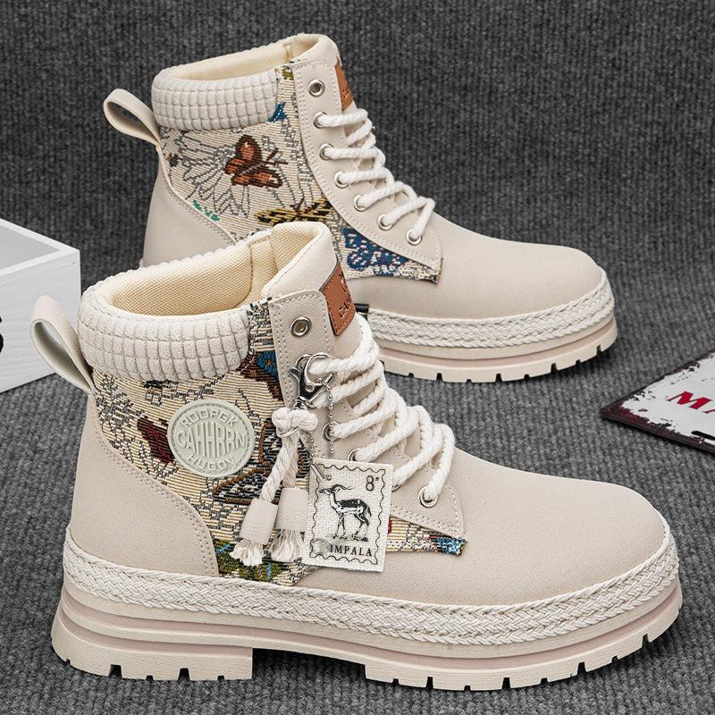 

Tooling boots men s Martin boots autumn and winter 2024 new high-top men s shoes outdoor trendy boots men s heightened thick soles 39