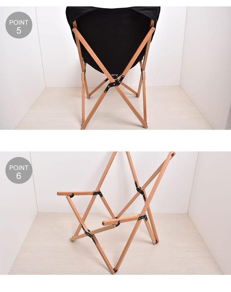 Peace Park Scaun pliabil din lemn, mediu, compact, pliabil, cu geantă de depozitare