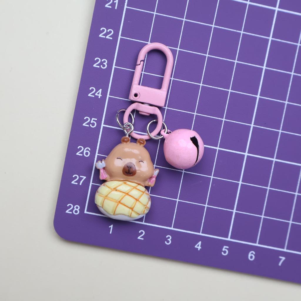 Cartoon Resin Bell Keychain and Bag Charm Pendant - Couple Ornament Gift