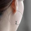 Exquisite Creative Cartoon Stereo Sliver Color Kitten Cat Big Hoop Earring for Women Personality Cute  Animal Pets Jewelry Gift