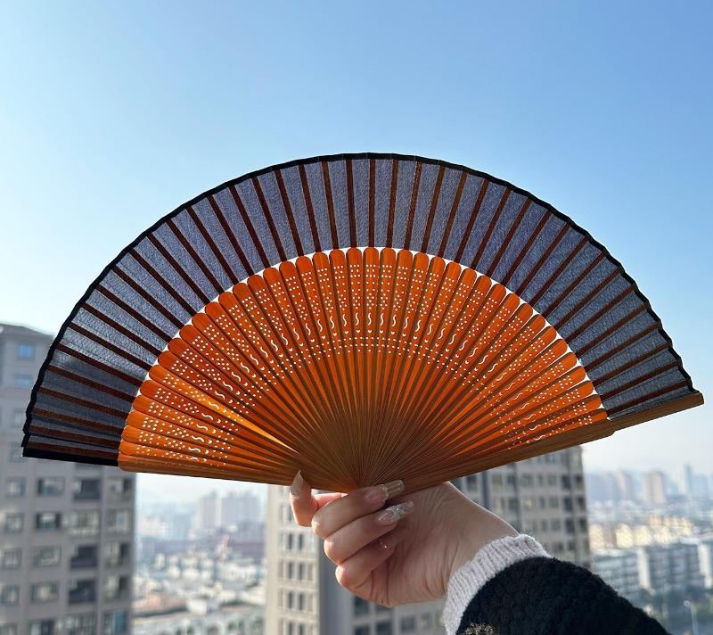 Short Folding Fan Female Simple and Elegant Fan Chinese Style Cheongsam Catwalk Folding Fan Ancient Style Bamboo Fan