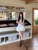 Elegant White Spaghetti Strap Dress - Ruffle Design Slim Fit Ballet A-line Skirt for Summer