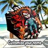 Custom Name Personalized Bride of Chucky Print Umbrella, Auto Open Close, 8‑Rib Sturdy Frame, Commute Camping Hiking Use, Birthday Gift