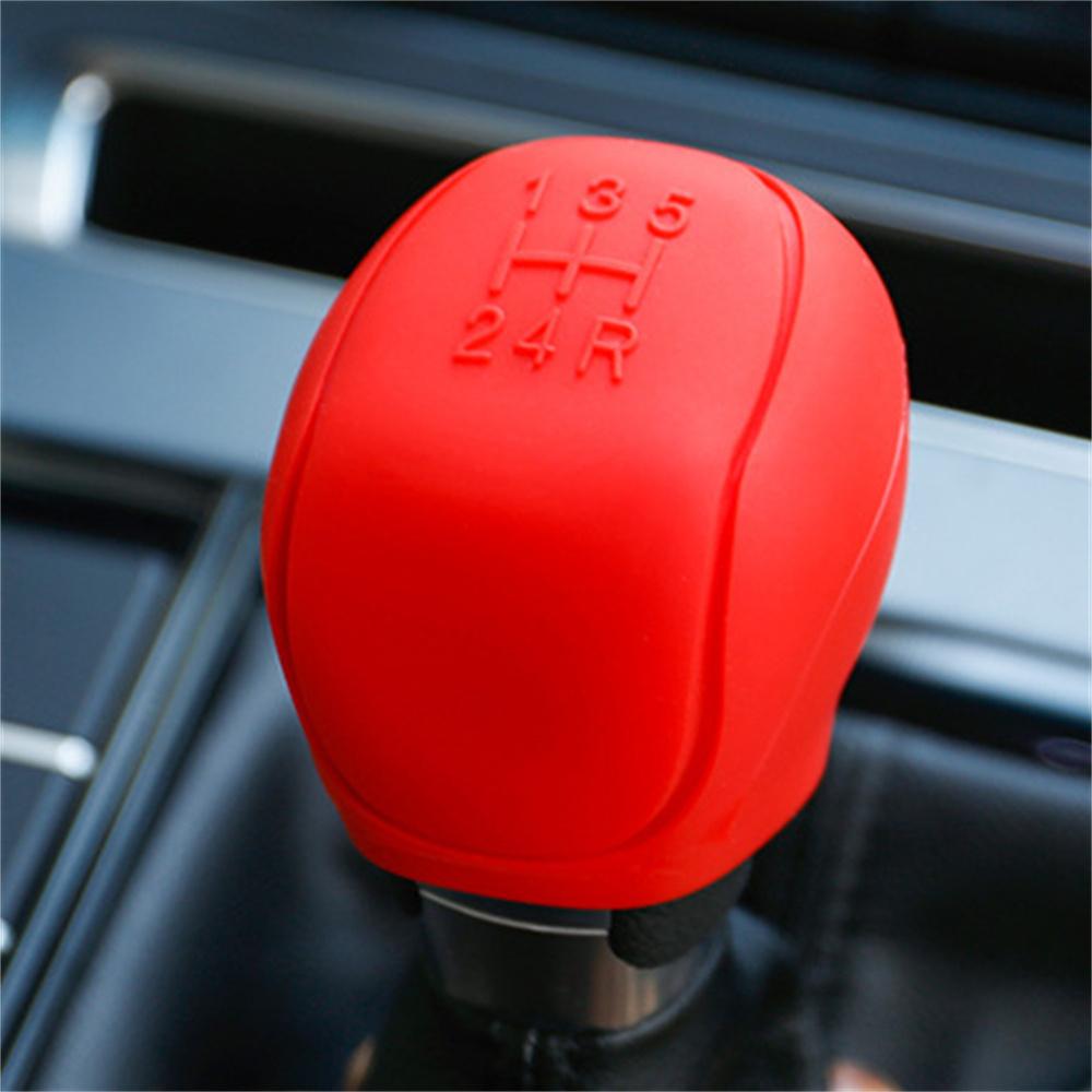 Silicone Car Gear Shift Collars Gear Shift Cover Non-Slip Grip Handle Protective Cover 5 6-speed Manual Car Interior Accessories